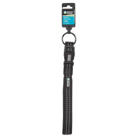 Reflective Nylon O-Ring Dog Collar - Medium Black