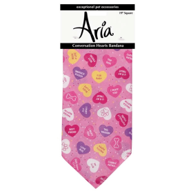 Pink Conversation Hearts Bandana