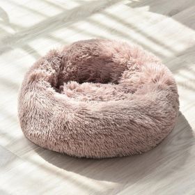 Dog Bed Super Soft Washable Long Plush Pet Kennel Deep Sleep Dog House Velvet Mats Sofa For Dog Basket Pet Cat Bed (Option: Brown-60cm)