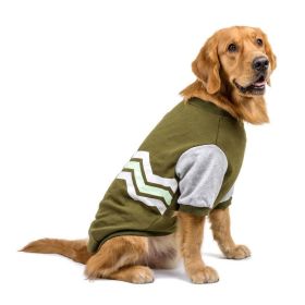 Cozy Striped Hooded Dog Sweater (Color: Green, size: 3Xl)