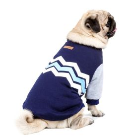 Cozy Striped Hooded Dog Sweater (Color: Blue, size: 4Xl)