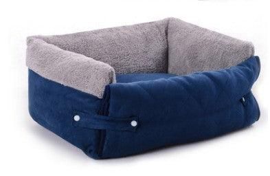 Luxury Haven Pet Retreat: Convertible Bed With Blanket (Color: Blue Ash, size: L)