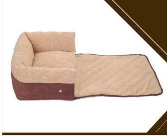 Luxury Haven Pet Retreat: Convertible Bed With Blanket (Color: Coffee, size: M)