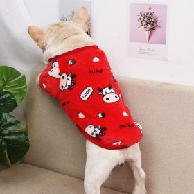 Cozy Canine Coral Fleece Pajama Jacket For Autumn And Winter (Color: Red, size: L)