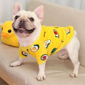 Cozy Canine Coral Fleece Pajama Jacket For Autumn And Winter (Color: Yellow, size: L)