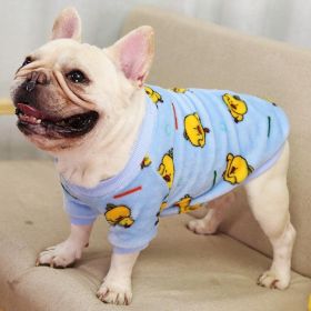 Cozy Canine Coral Fleece Pajama Jacket For Autumn And Winter (Color: Blue, size: S)