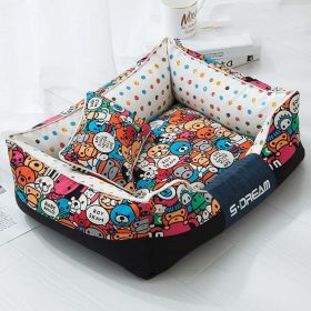 Cozy Haven Pet Bed: The Perfect Retreat For Your Furry Friends (Style-Size: No Small Pillows-S, Color: Big Mouth Monkey)