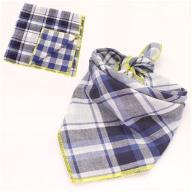 Fashionable Double Sided Cotton Pet Scarf (Color: Blue White, size: 45X45Cm)