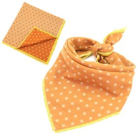 Fashionable Double Sided Cotton Pet Scarf (Color: Orange, size: 45X45Cm)