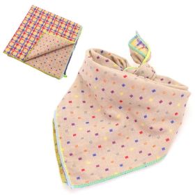 Fashionable Double Sided Cotton Pet Scarf (Color: Beige, size: 45X45Cm)