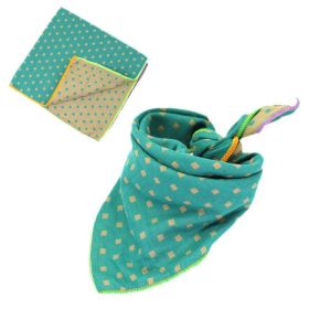 Fashionable Double Sided Cotton Pet Scarf (Color: Green Dots, size: 45X45Cm)