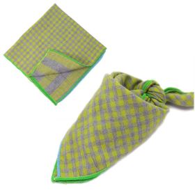 Fashionable Double Sided Cotton Pet Scarf (Color: Grey Green, size: 45X45Cm)