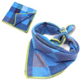 Fashionable Double Sided Cotton Pet Scarf (Color: Blue, size: 45X45Cm)