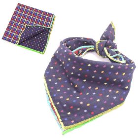Fashionable Double Sided Cotton Pet Scarf (Color: Dark Blue, size: 45X45Cm)