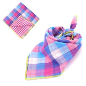Fashionable Double Sided Cotton Pet Scarf (Color: Red Blue, size: 45X45Cm)