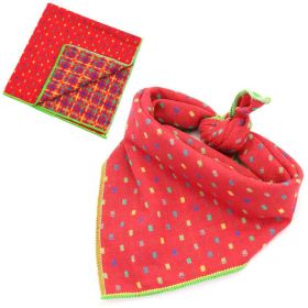 Fashionable Double Sided Cotton Pet Scarf (Color: Red, size: 45X45Cm)
