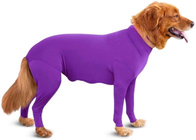 Alluring Four-Legged Elastic Pet Clothing For Autumn And Winter (Color: Violet, size: M)