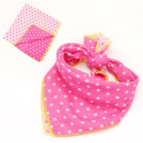 Fashionable Double Sided Cotton Pet Scarf (Color: Pink, size: 45X45Cm)