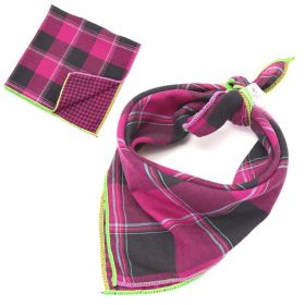 Fashionable Double Sided Cotton Pet Scarf (Color: Purple Red, size: 45X45Cm)