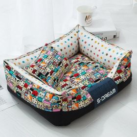 Cozy Haven Pet Bed: The Perfect Retreat For Your Furry Friends (Style-Size: No Small Pillows-M, Color: Robot)