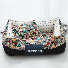 Cozy Haven Pet Bed: The Perfect Retreat For Your Furry Friends (Style-Size: Have Small Pillows-L, Color: Robot)