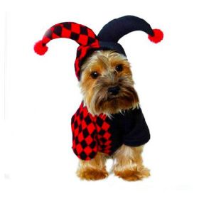 Funny Clown Pet Costume: The Ultimate Halloween Dress-Up For Your Furry Friend (Color: Black Red, size: S)