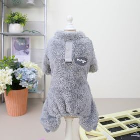 Tricolor Coral Velvet Pet Sweater - Winter Warmth For Your Furry Friend (Color: Grey, size: M)