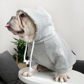 Cozy Canine Fleece Hoodie: Stylish Comfort For Your Furry Friend (Color: Grey, size: L)