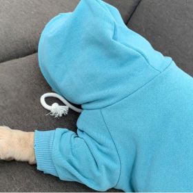 Cozy Canine Fleece Hoodie: Stylish Comfort For Your Furry Friend (Color: Blue, size: M)